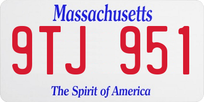 MA license plate 9TJ951