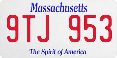 MA license plate 9TJ953