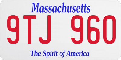 MA license plate 9TJ960