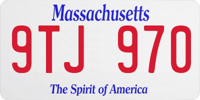 MA license plate 9TJ970