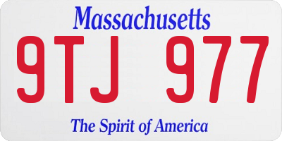 MA license plate 9TJ977