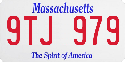 MA license plate 9TJ979