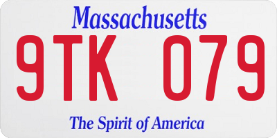 MA license plate 9TK079