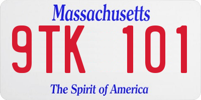 MA license plate 9TK101