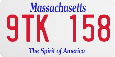 MA license plate 9TK158