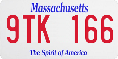 MA license plate 9TK166