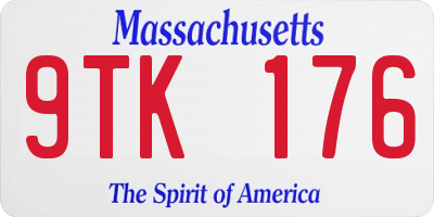 MA license plate 9TK176