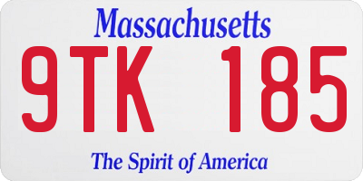 MA license plate 9TK185