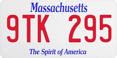 MA license plate 9TK295