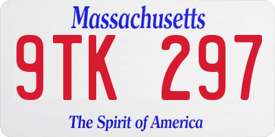 MA license plate 9TK297