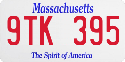 MA license plate 9TK395