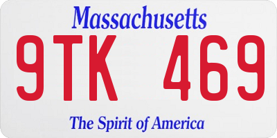 MA license plate 9TK469