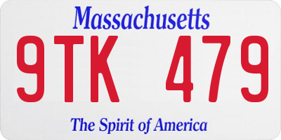 MA license plate 9TK479