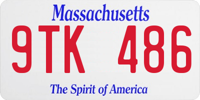 MA license plate 9TK486