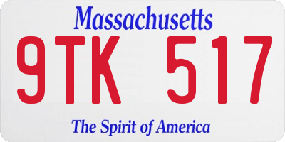 MA license plate 9TK517