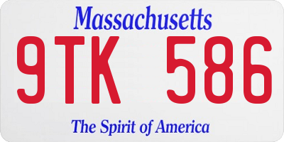 MA license plate 9TK586