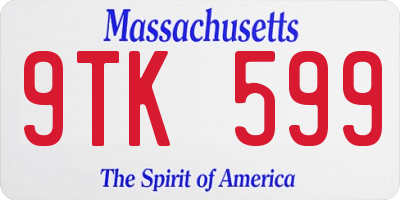 MA license plate 9TK599