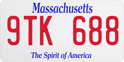 MA license plate 9TK688
