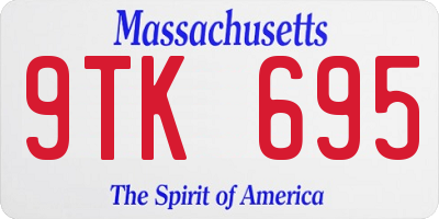 MA license plate 9TK695