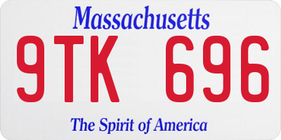 MA license plate 9TK696