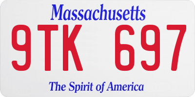MA license plate 9TK697