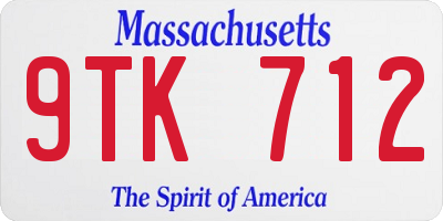 MA license plate 9TK712