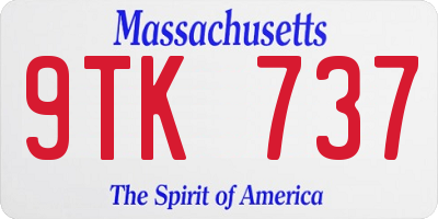 MA license plate 9TK737