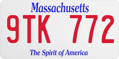 MA license plate 9TK772