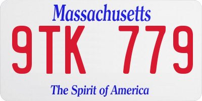 MA license plate 9TK779