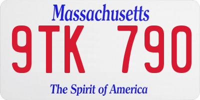 MA license plate 9TK790