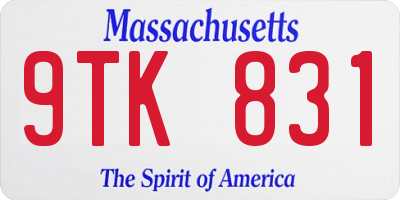 MA license plate 9TK831