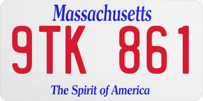 MA license plate 9TK861