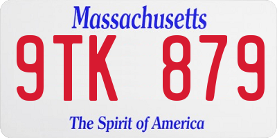 MA license plate 9TK879