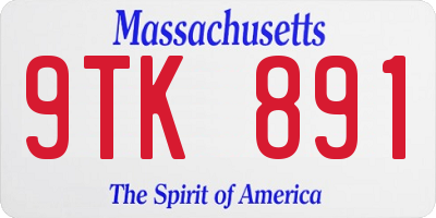 MA license plate 9TK891