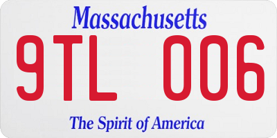 MA license plate 9TL006