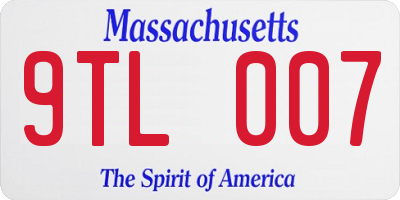 MA license plate 9TL007
