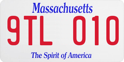 MA license plate 9TL010