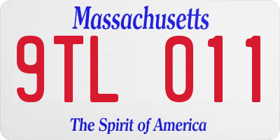 MA license plate 9TL011