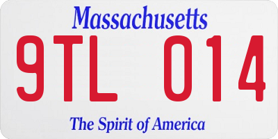 MA license plate 9TL014