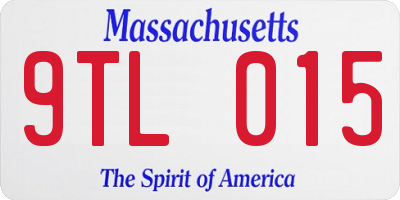 MA license plate 9TL015
