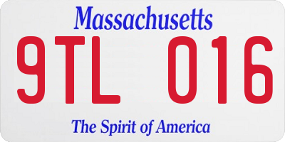 MA license plate 9TL016