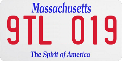 MA license plate 9TL019