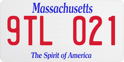 MA license plate 9TL021