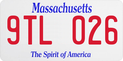 MA license plate 9TL026