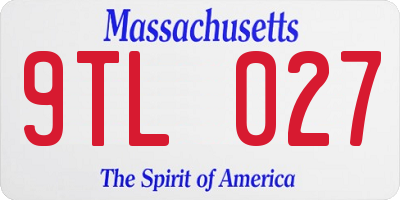 MA license plate 9TL027