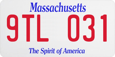 MA license plate 9TL031