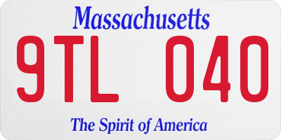 MA license plate 9TL040