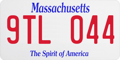 MA license plate 9TL044