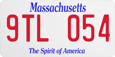 MA license plate 9TL054