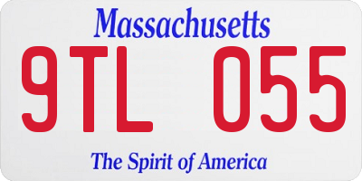 MA license plate 9TL055